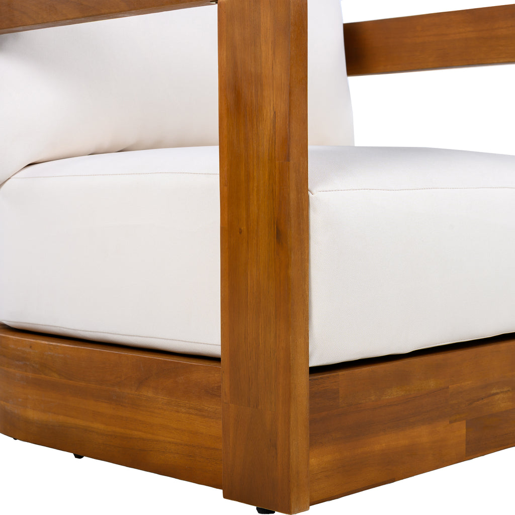 Set of 2 Premium Acacia Wood Outdoor Club Chair