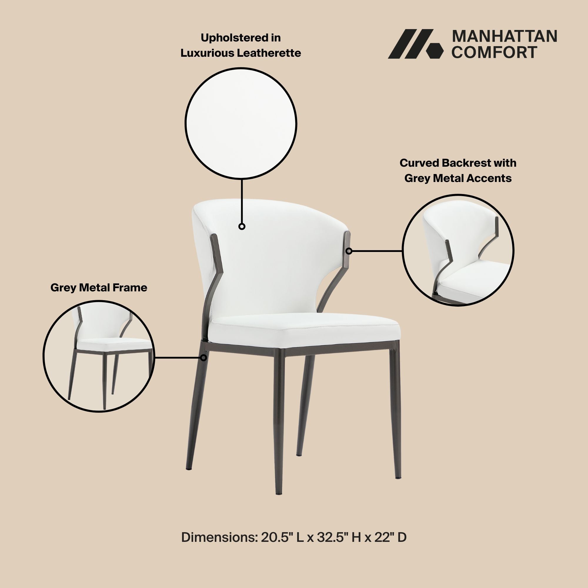 Kirsten Wood Vegan Leather Dining Chair