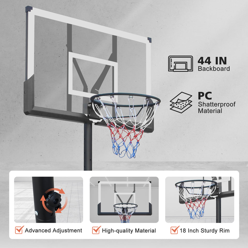Basketball Hoop 5.73-10FT Height Adjustable