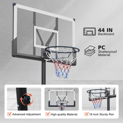 Basketball Hoop 5.73-10FT Height Adjustable