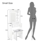 Small Makeup Vanity Desk with Mirror & Adjustable LED Lights