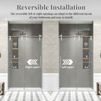 Frameless Single Sliding Shower Doors Without Soft-Close