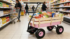 Outdoor Wagon with Wood Railing and Air Tires