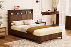 Full Extra Long Size Bed Frame with Storage Headboard