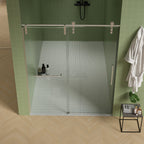 56"-60"W x 70"H Frameless Shower Door with Towel Bar