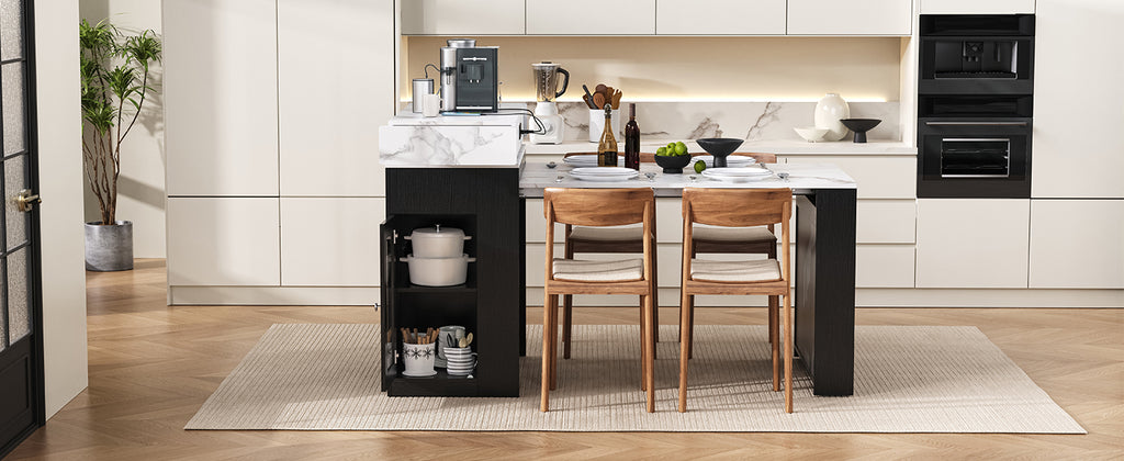 TREXM Extendable Dining Table with Folding Tabletop