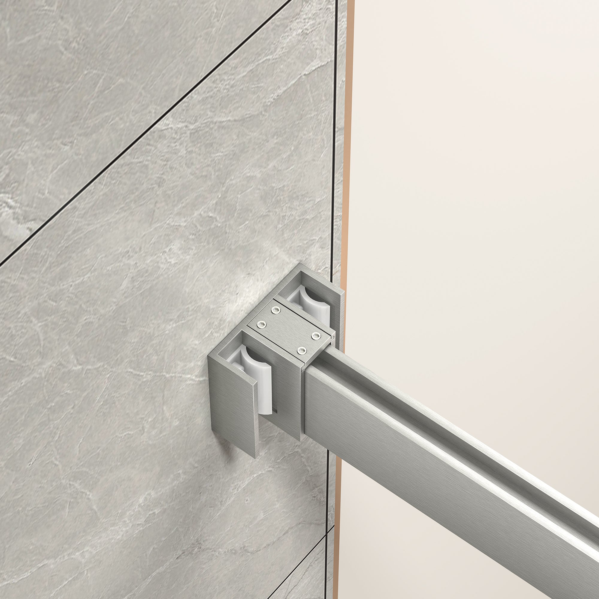 Brushed Nickel Reversible Installation Double Bypass Sliding Shower Door