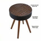 15.7" Round Small Drink Table with Solid Wood Legs