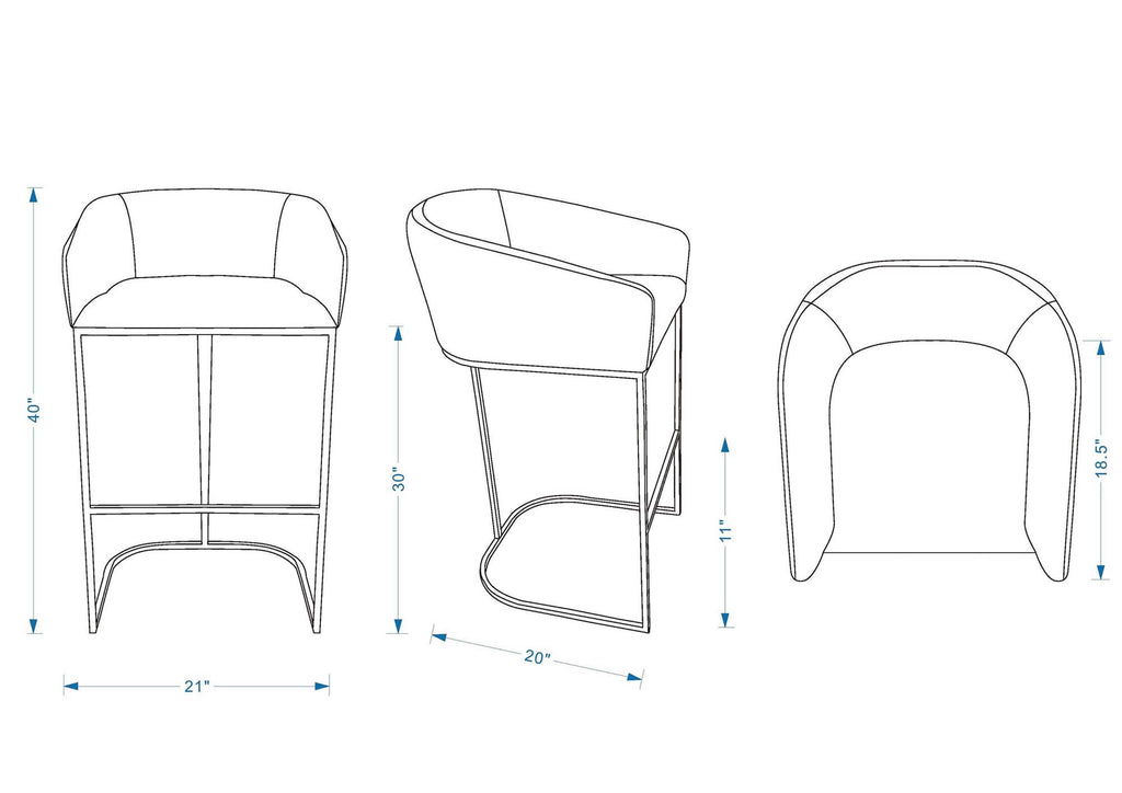 Louvre Metal Upholstered Barstool