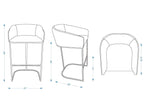 Louvre Metal Upholstered Barstool