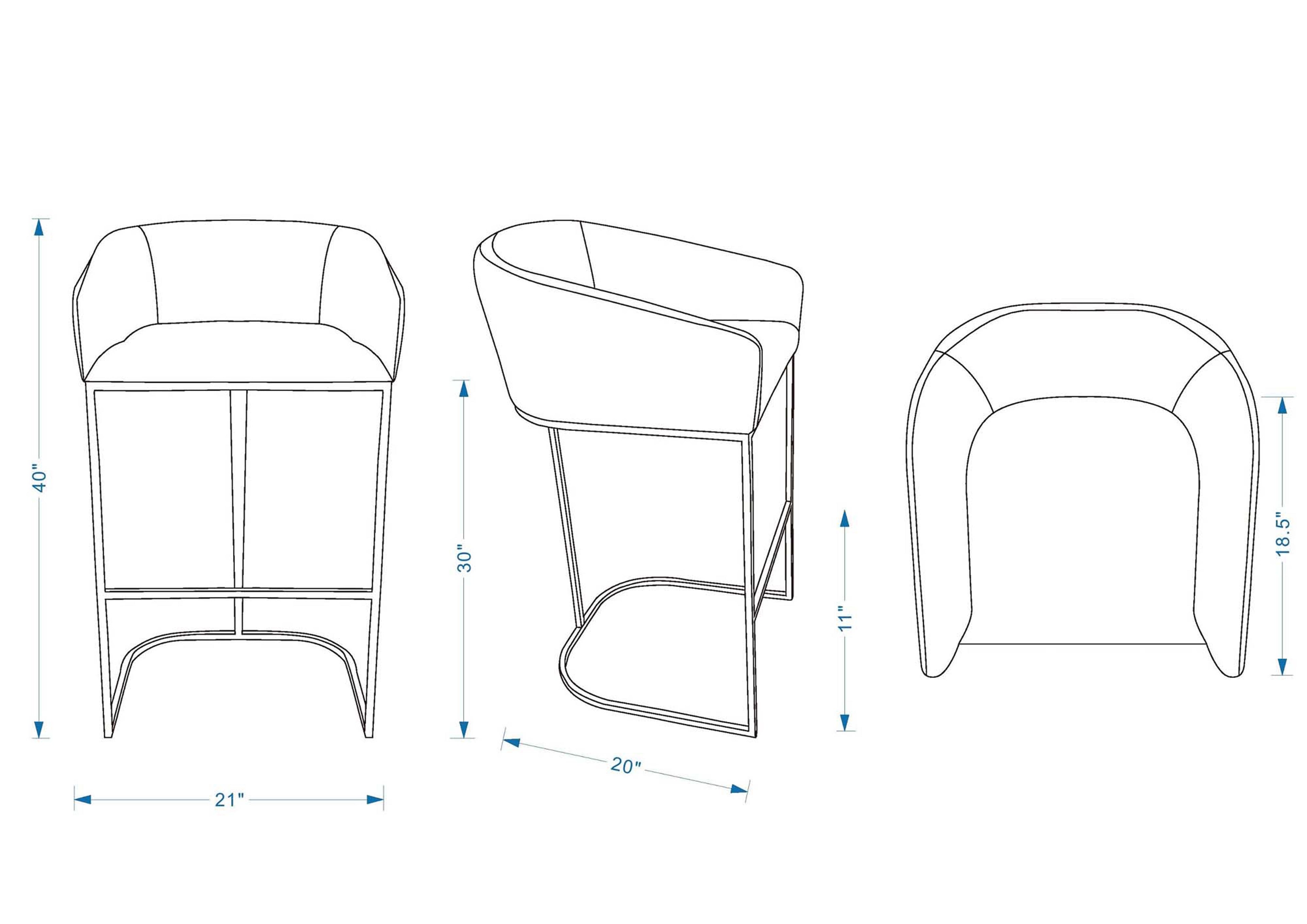 Louvre Metal Upholstered Barstool