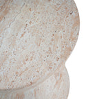 Outdoor Indoor Lightweight Concrete Side Table, Travertine Finish