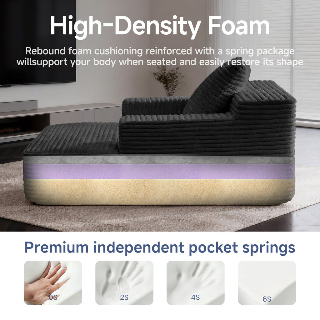 Compressed Modular Chaise Lounge Sofa