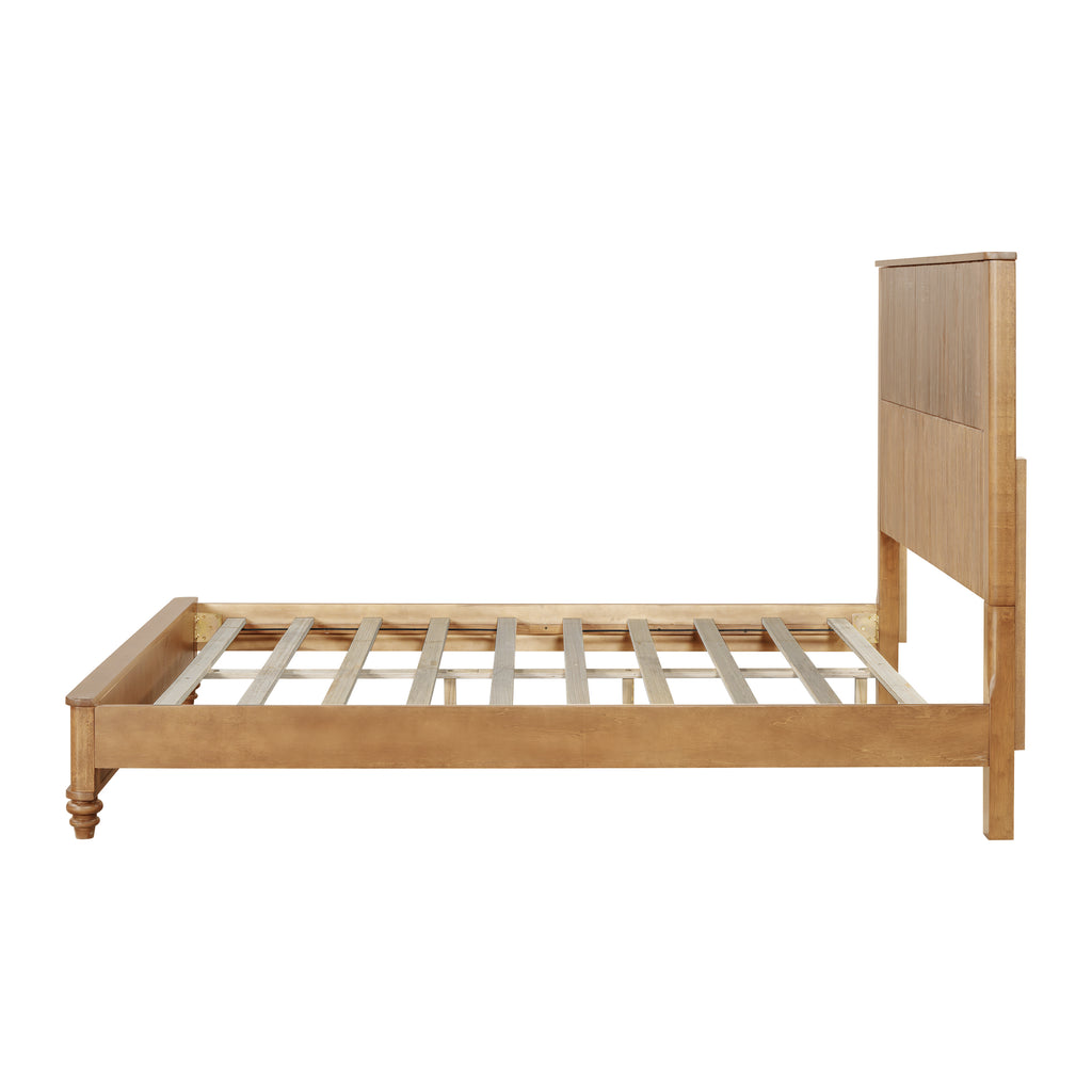 Solid Wood Bed Frame with Tall Headboard