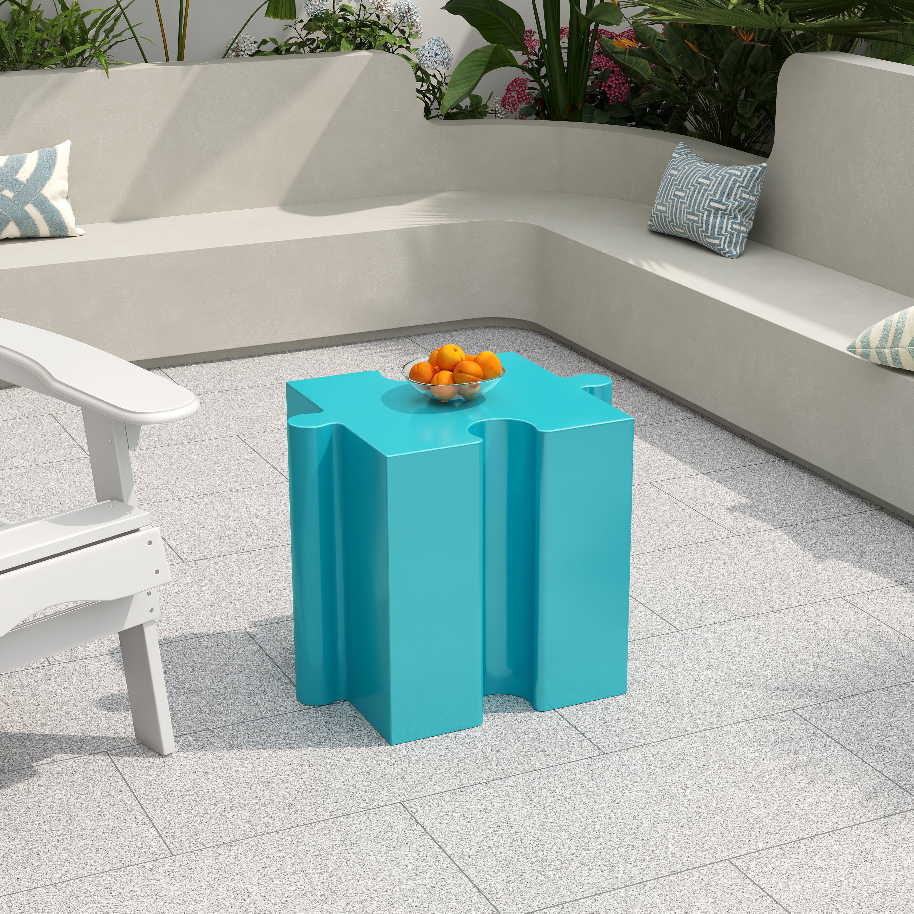 Puzzle Art Side Table - Modular Concave Edge MGO Table