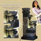 4-Tier Resin Cascading Bowls Outdoor Waterfall Fountain