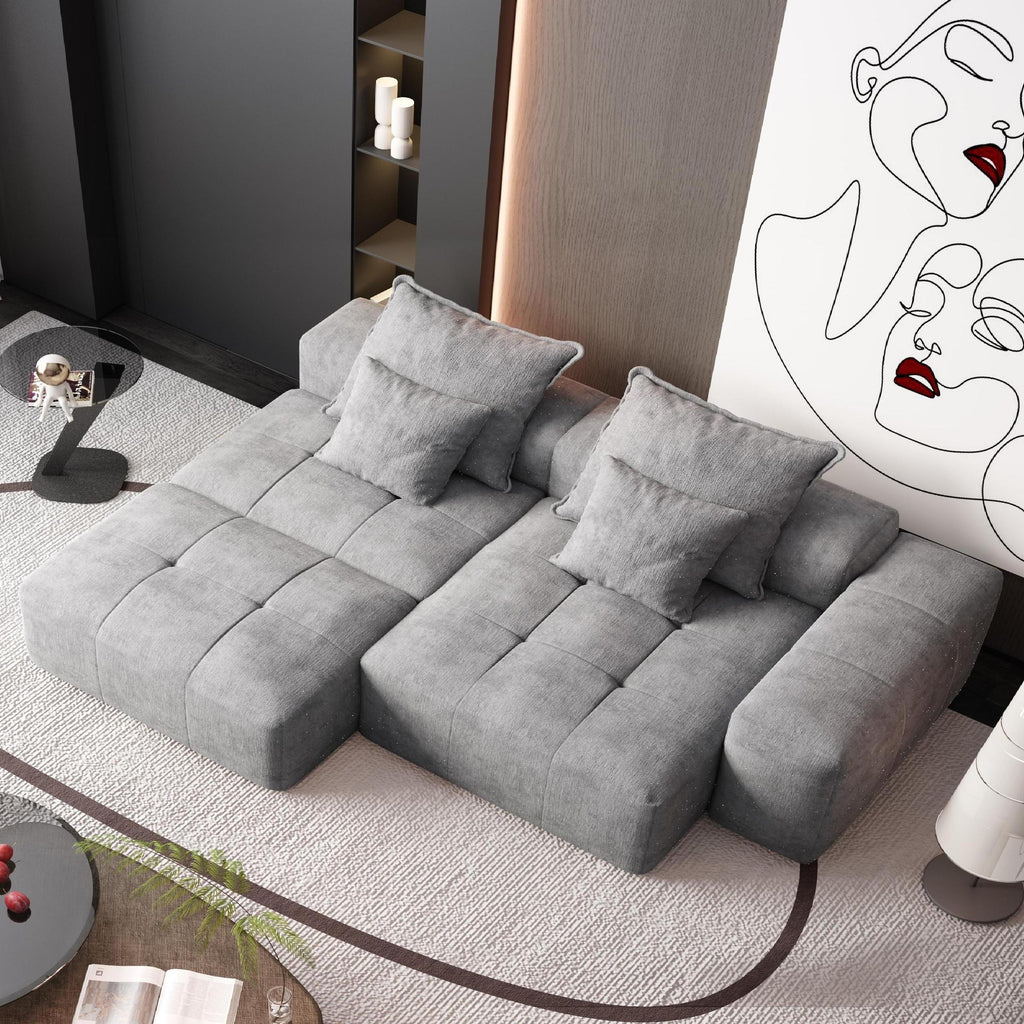 Modern Oversized Modular Sectional Sofa with Ottoman