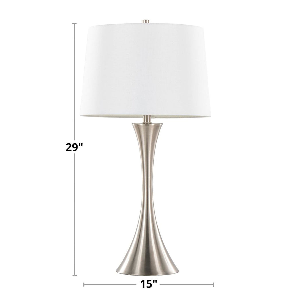29" Contemporary Metal Table Lamp in Brushed Nickel