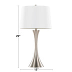 29" Contemporary Metal Table Lamp in Brushed Nickel