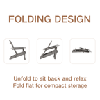 Outdoor Wooden Folding Adirondack Chair Set of 2