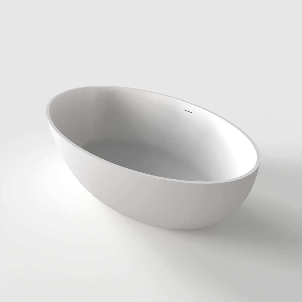 67 Inch Freestanding Solid Surface Soaking Bathtub