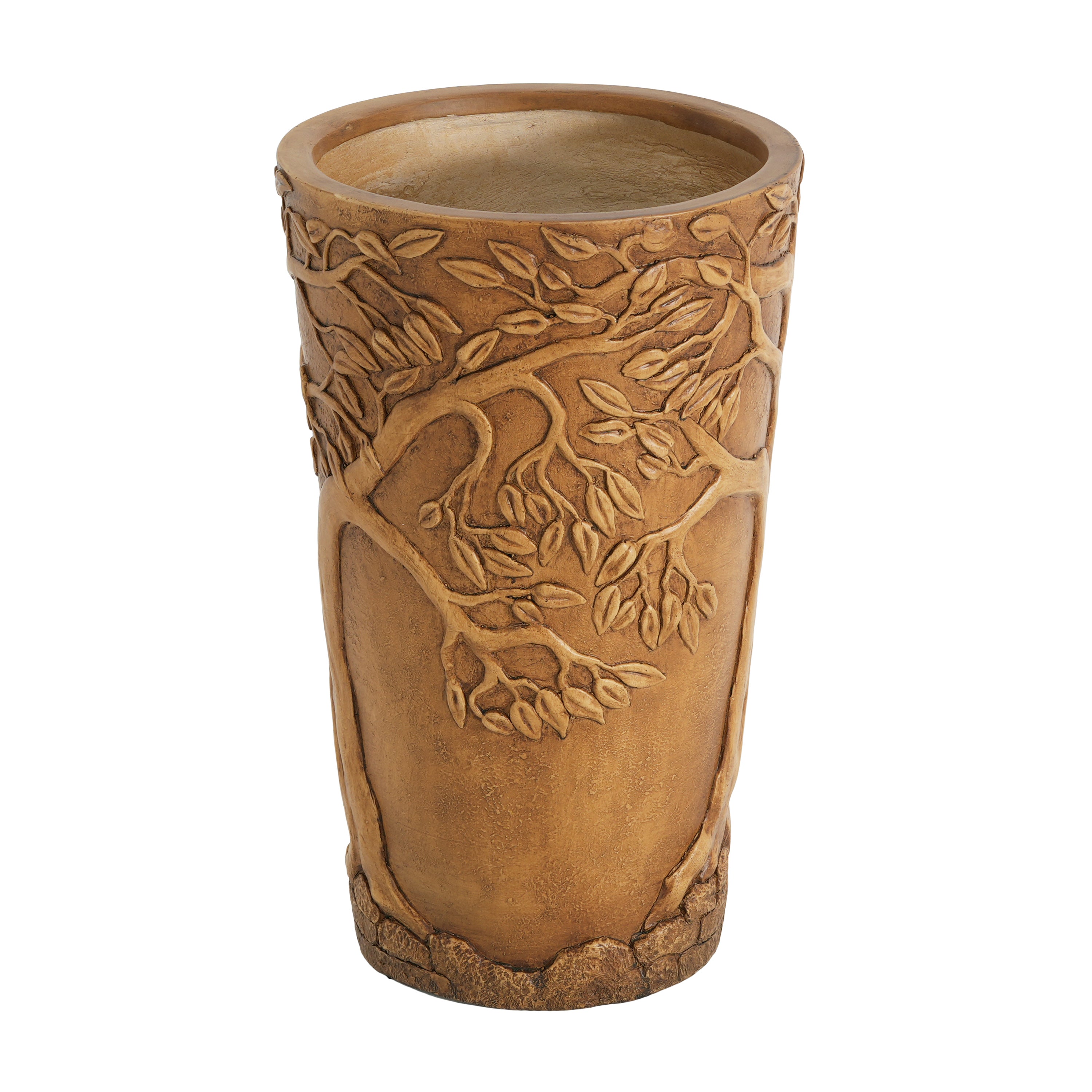Tall Antique Bronze Tree-Embossed MGO Planter