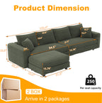 102.4" Plush Corduroy 4-Seat Sofa