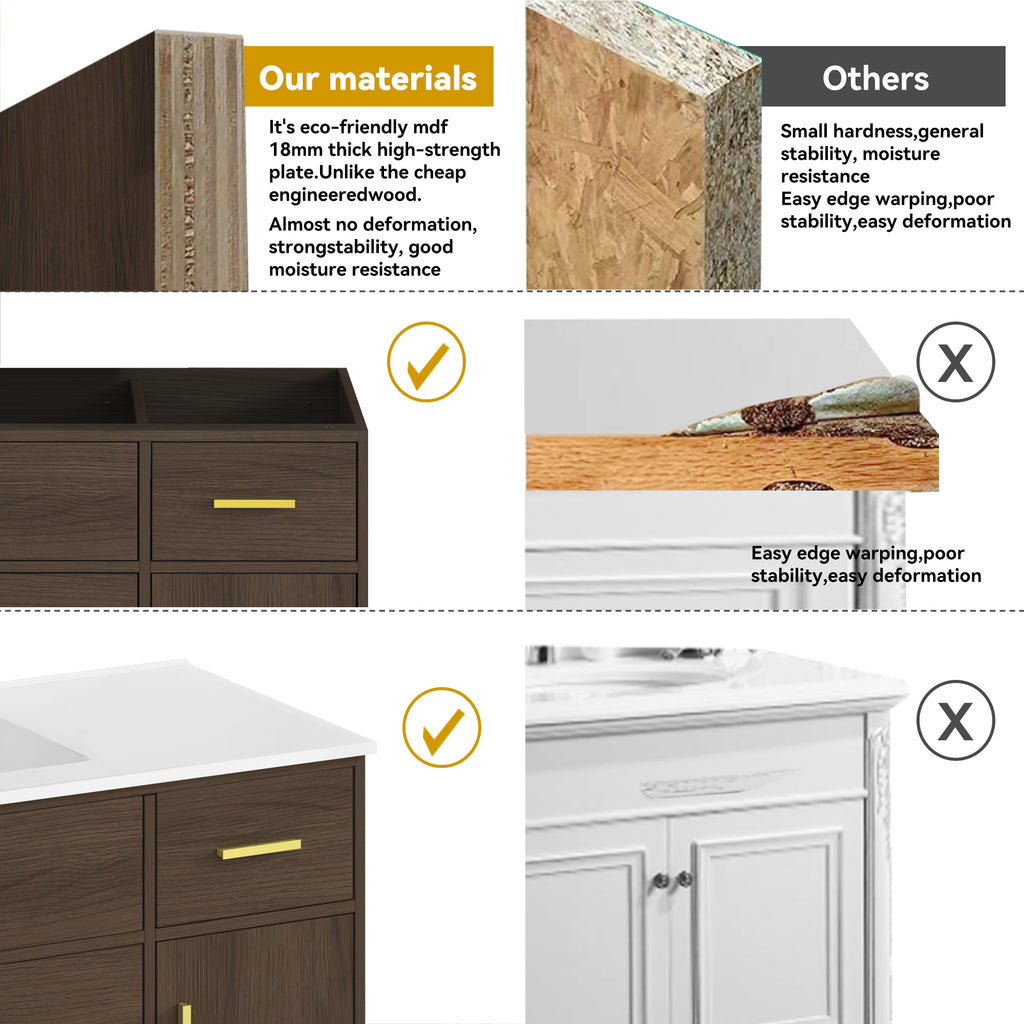48" Dark Brown Bathroom Vanity