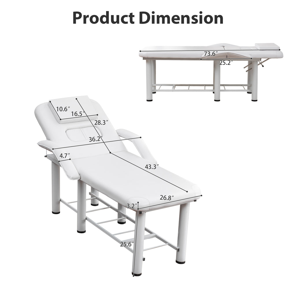 Professional Beauty Bed with Removable Headrest & Cushions