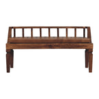 Artisan Furniture Solid Wood Bordeaux Leather Bench