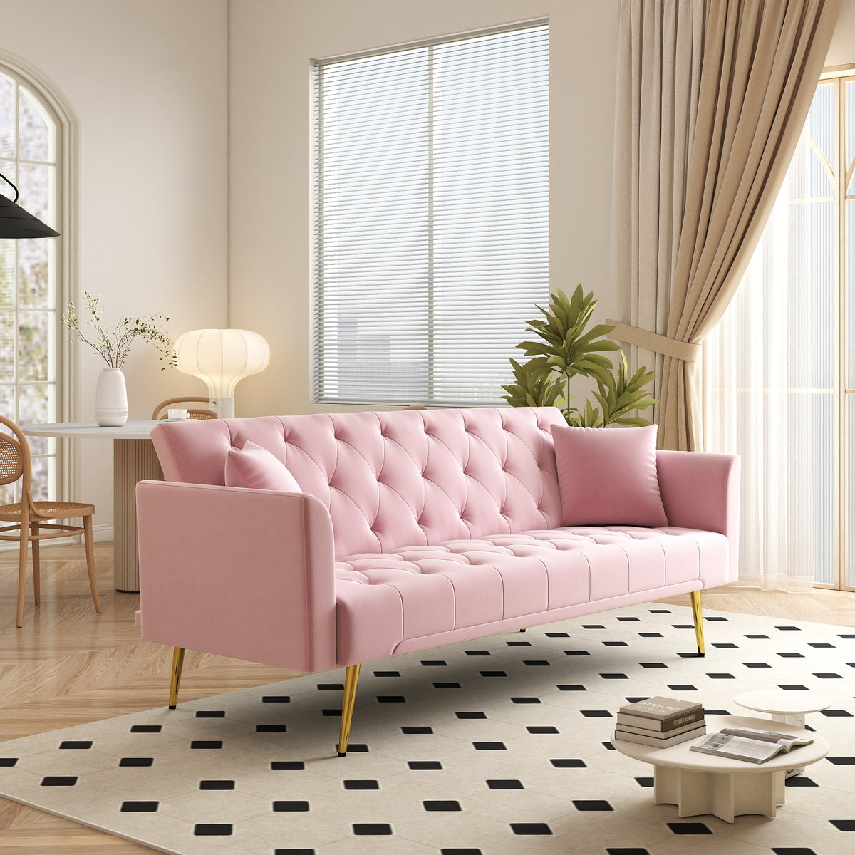 Modern Convertible 72 Inch Foldable Sleeper Sofa