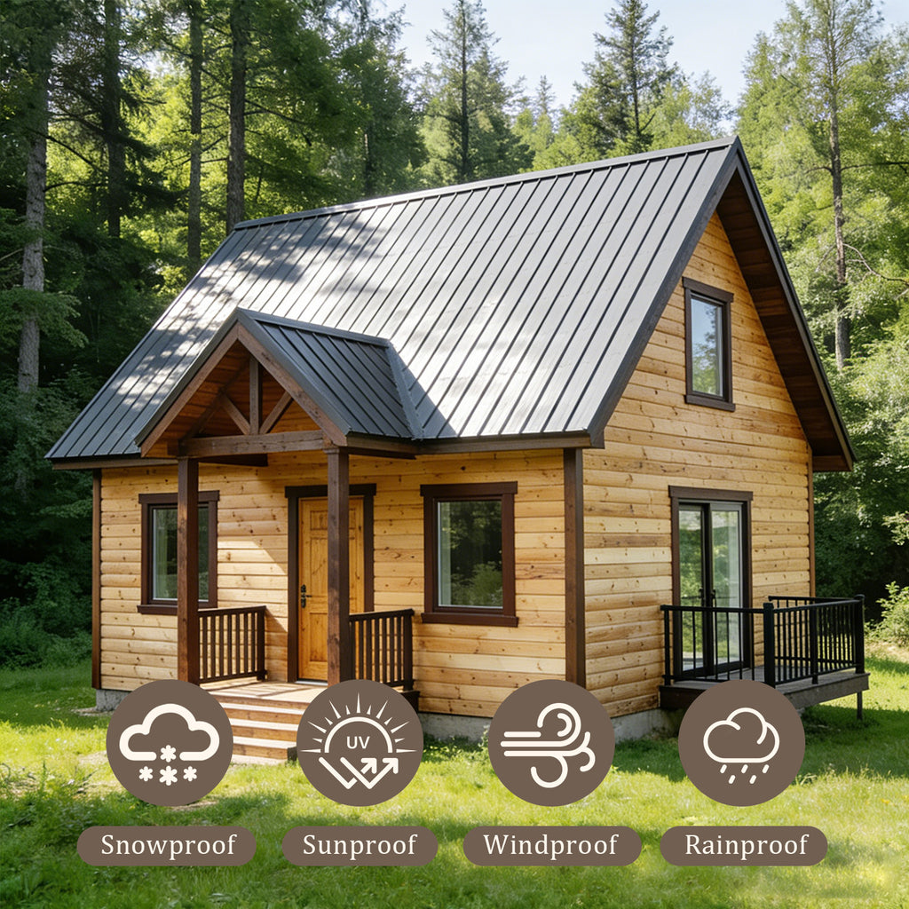 20-Piece Galvanized Steel Corrugated Roof Panels, 61×19 Inch, Gray