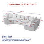 151.6-Inch Extra-Large L-Shaped Modular Sofa