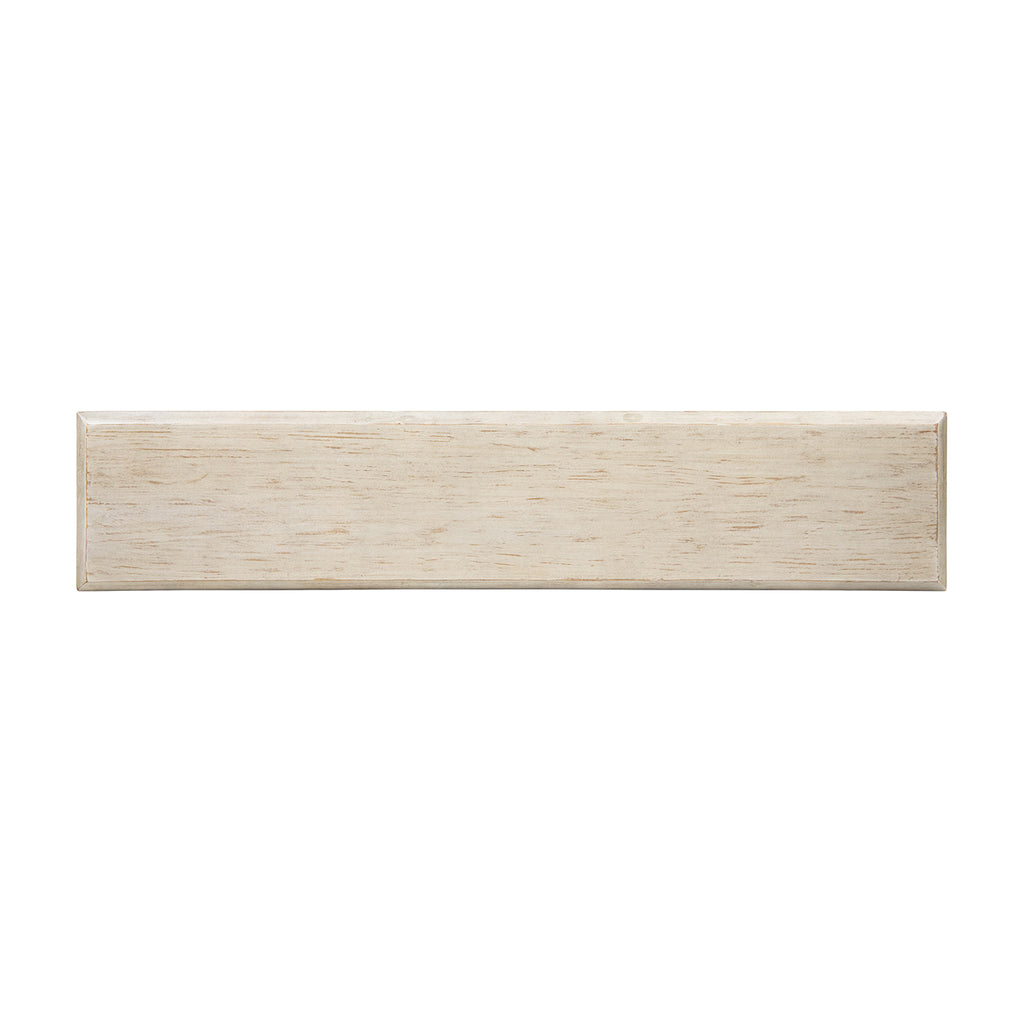 Veda 63" Reclaimed Wood Stacked Geometric Waterfall Console Table, Whitewashed