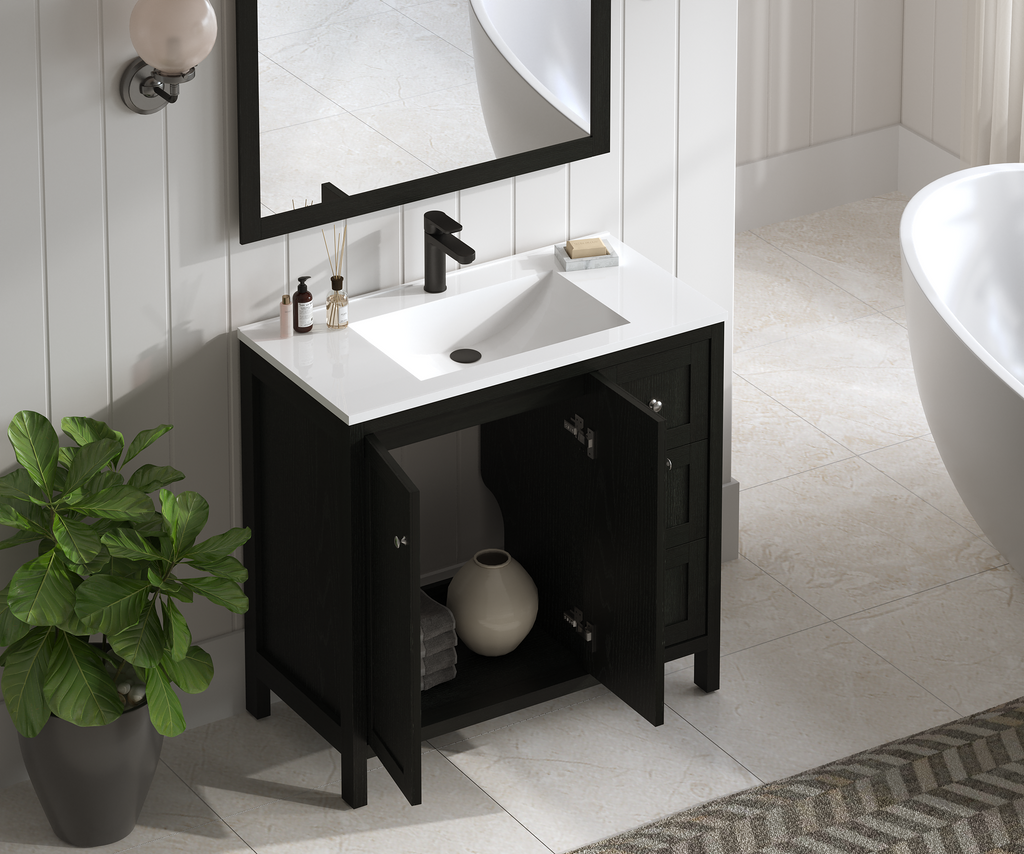 35.5" Bathroom Vanity - Modern Bathroom Cabinet with Basin