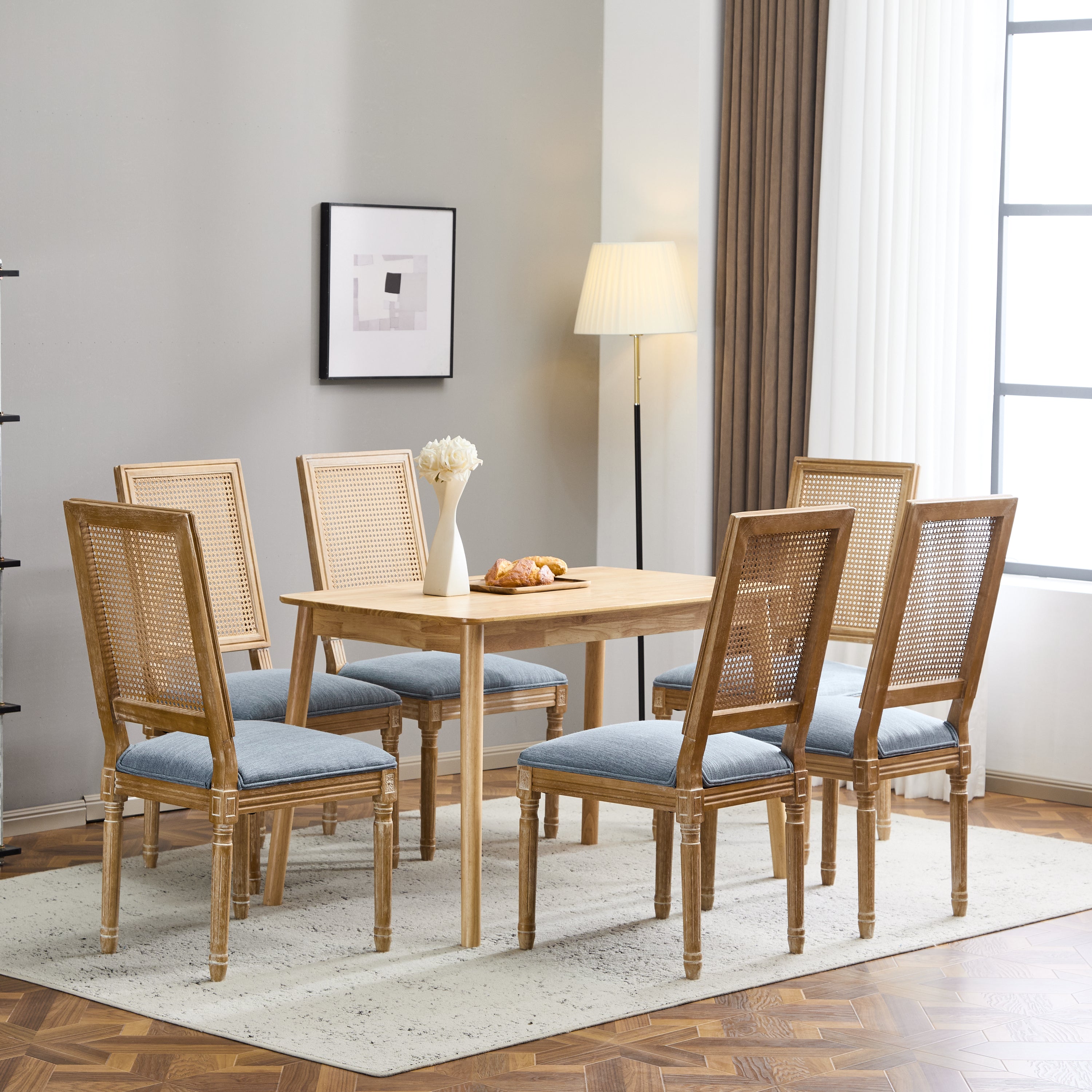 Set of 6 French Country Dining Chairs