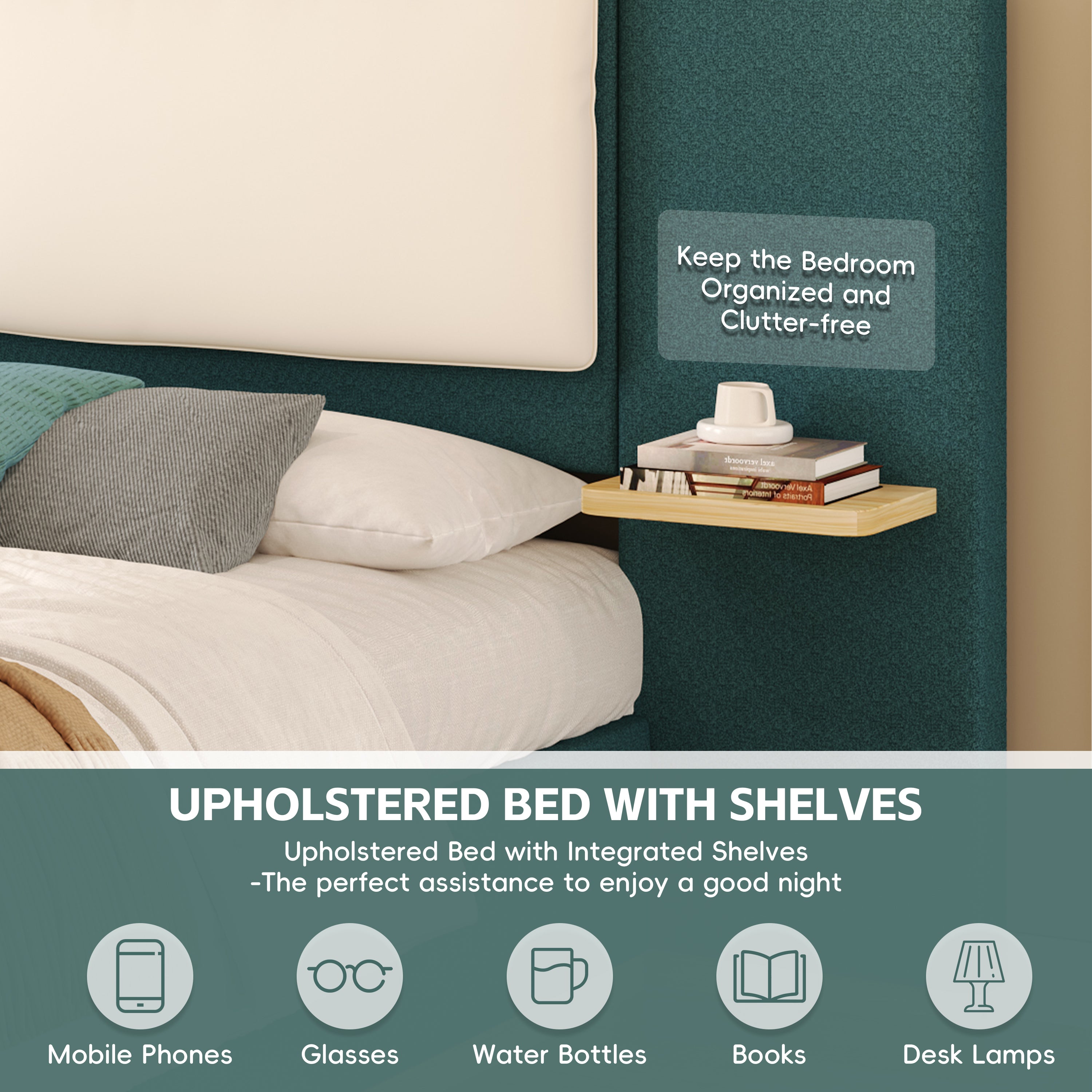 Queen Size Upholstered Platform Bed