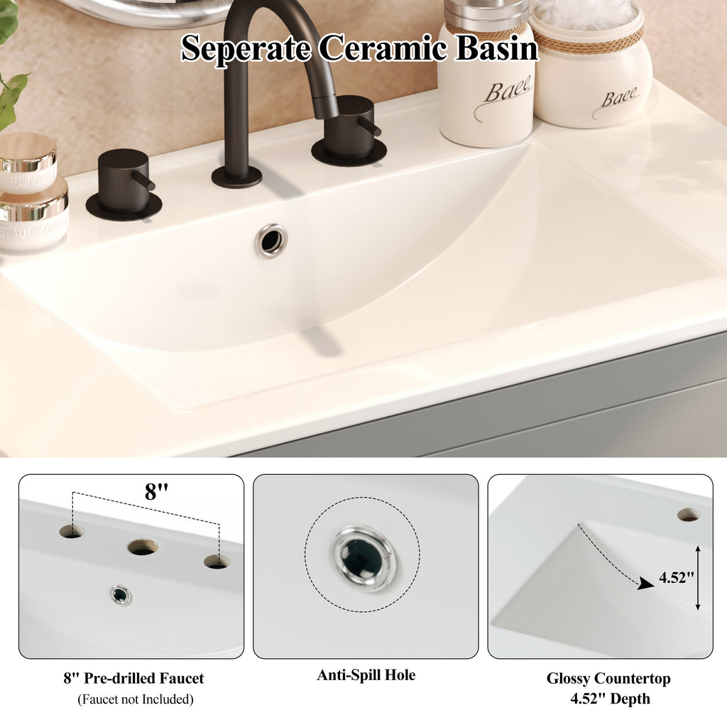 60" Double Sinks Bathroom Vanity Set