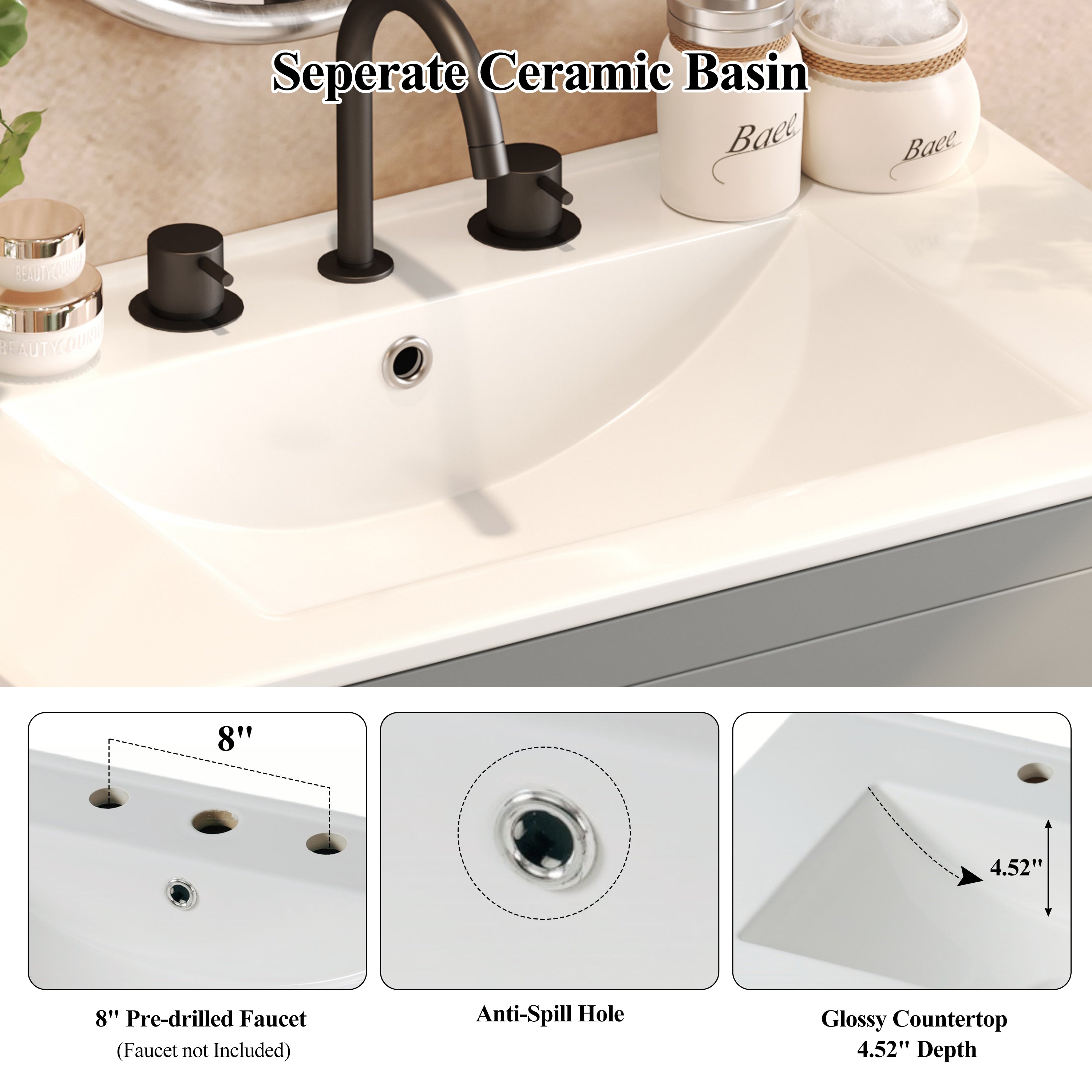60" Double Sinks Bathroom Vanity Set
