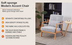 Mid-Century Modern Accent Chair with Solid Wood Frame