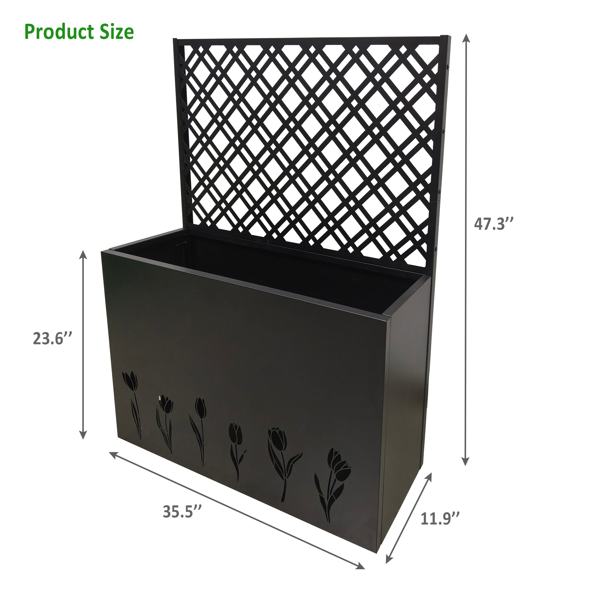 Tall Metal Planter Raised Garden Bed with Trellis