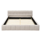 Queen Size Upholstered Bed Frame with Thick Fabric