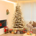HOMCOM Pre-Lit Mountain Pine Artificial Christmas Tree