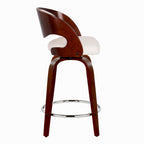 24" Mid-Century Modern Fixed-Height Counter Stool with Swivel