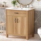 30" Wood Bathroom Vanity with Solid Wood Frame