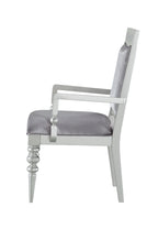 Maverick Fabric & Platinum Finish Arm Chair Set of 2