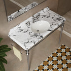 VICI 48" Bathroom Console Sink, Undermount Ceramic Vanity Basin & Panda