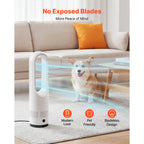 Bladeless Tower Fan with 80° Oscillation and Remote Control