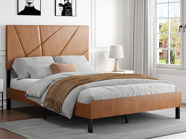 Queen Size Metal Bed Frame with Under-Bed Storage