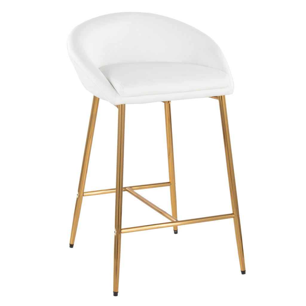 26" Counter Stool with Curved Upholstered Seat